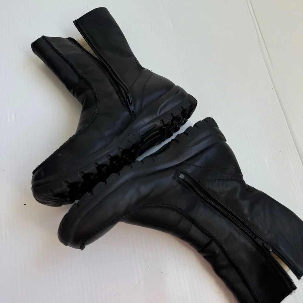 Rieker fur lined leather Womens Black Winter Boots size 37 / 6-6.5 US